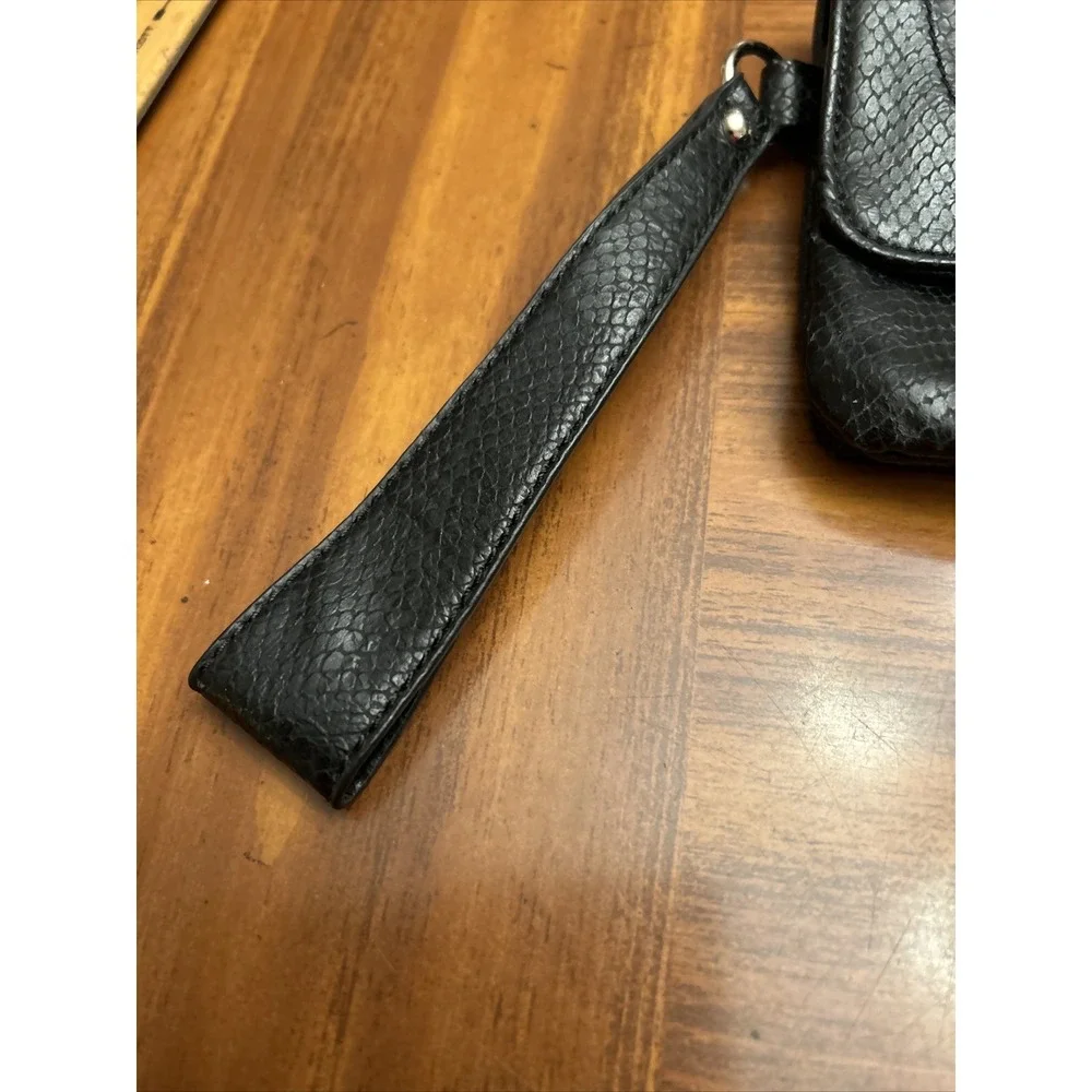 Vintage JL Black‎ Python Print Wristlet Wallet